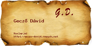 Gecző Dávid névjegykártya