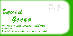 david geczo business card